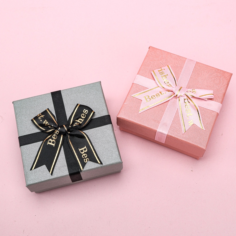 Caja de Regalo Cuadrado de Corbata de Arco (9*9*3.5cm) 4