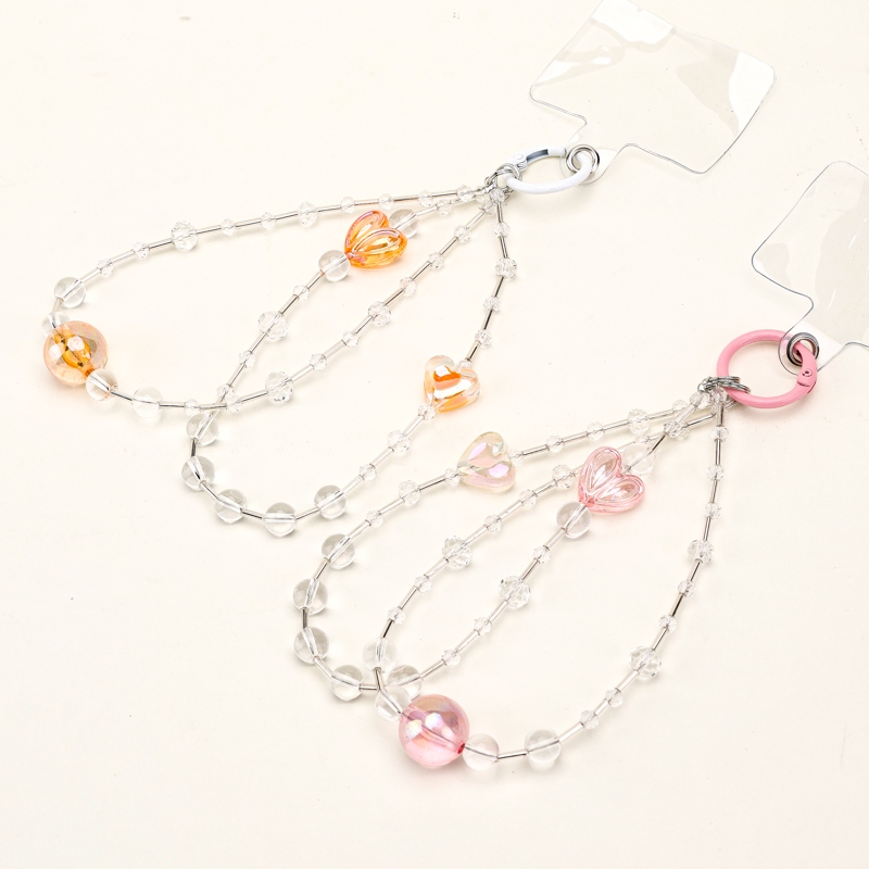 SJL-1099 Cadena de Teléfono Móvil Cadena de Cristal Doble Corazón (Pendiente) 3