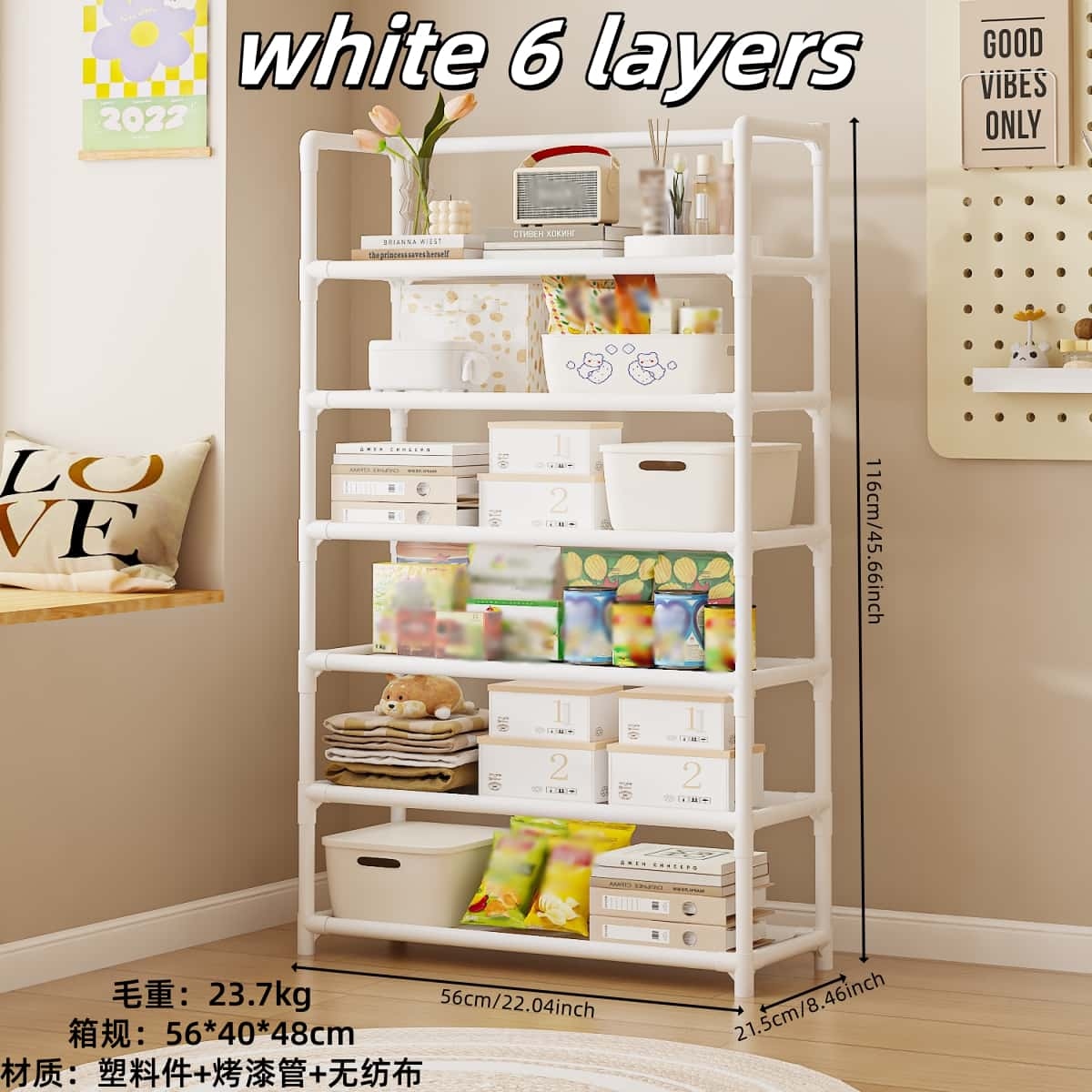 3301 Estante de 60 CM (Seis Blanco) 3
