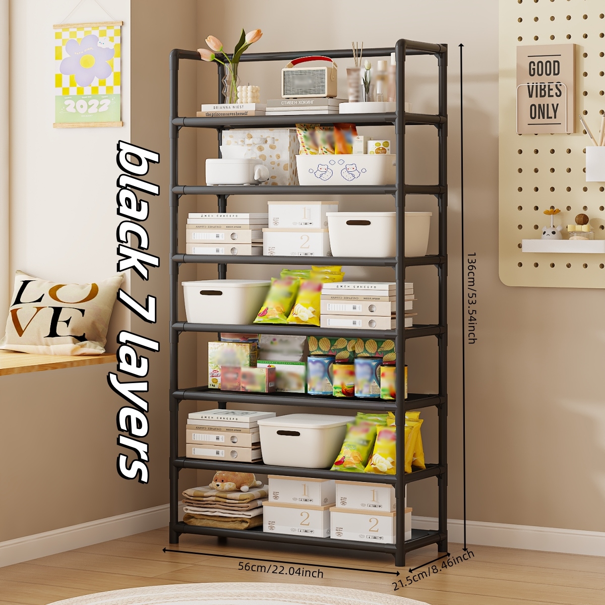 3301 Estante 60cm (Siete Negro)