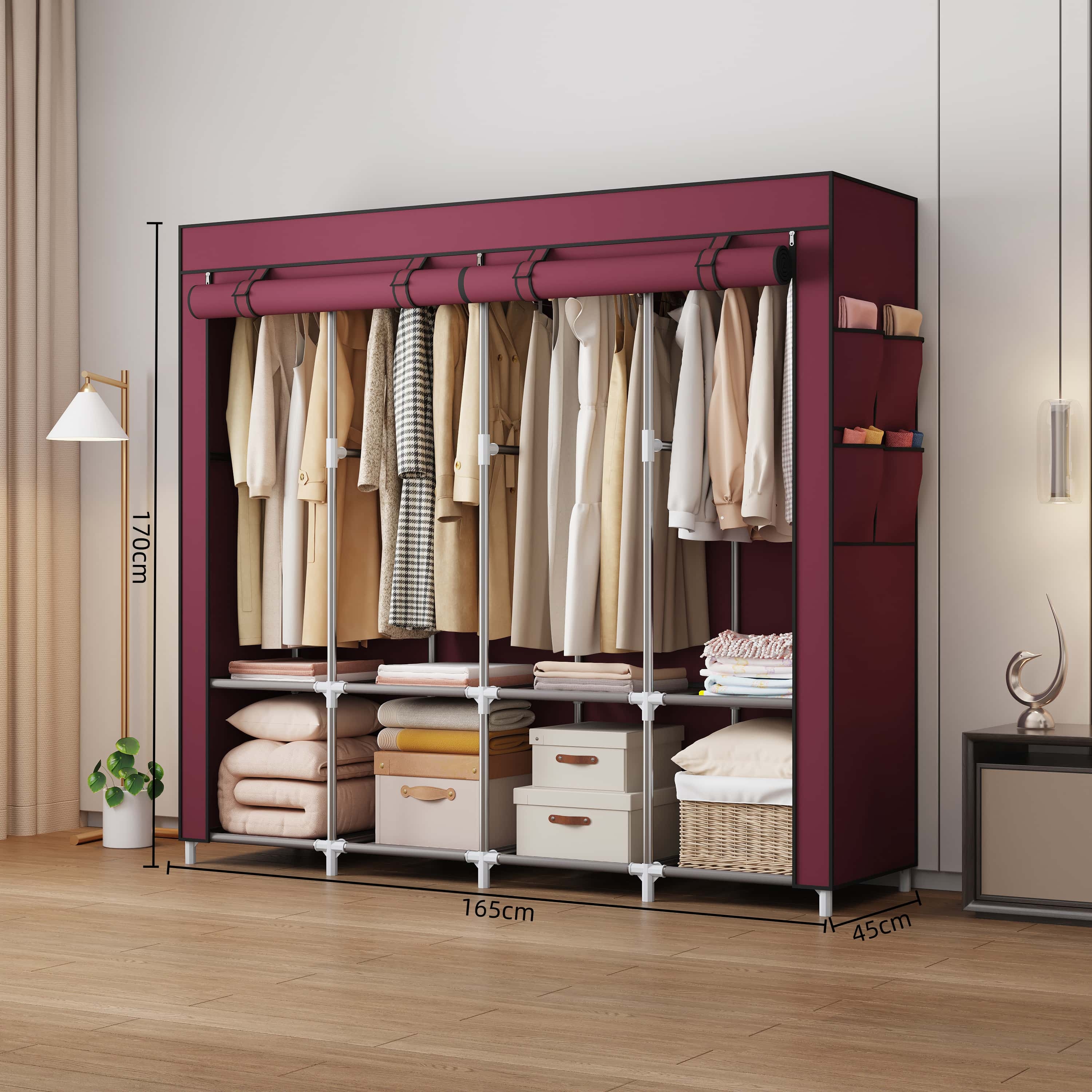 88170-12 Armario a Prueba de Polvo 3 Pull (Wine Red) 3