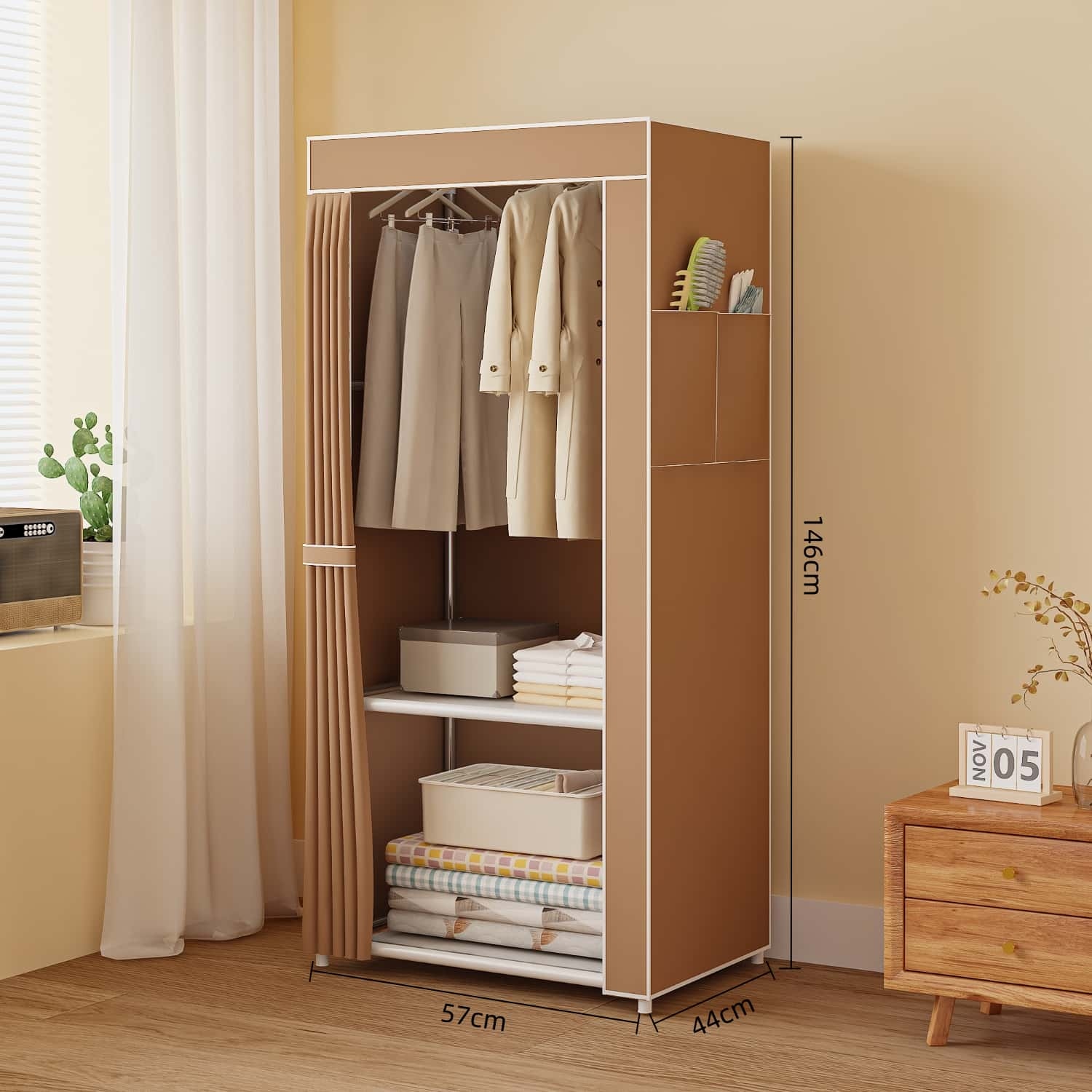 6601-triangle Coat Rack (Dos Capas Marrón) 3