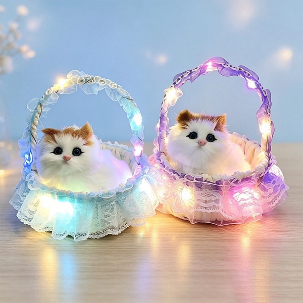 Encaje Azul Gatito 6