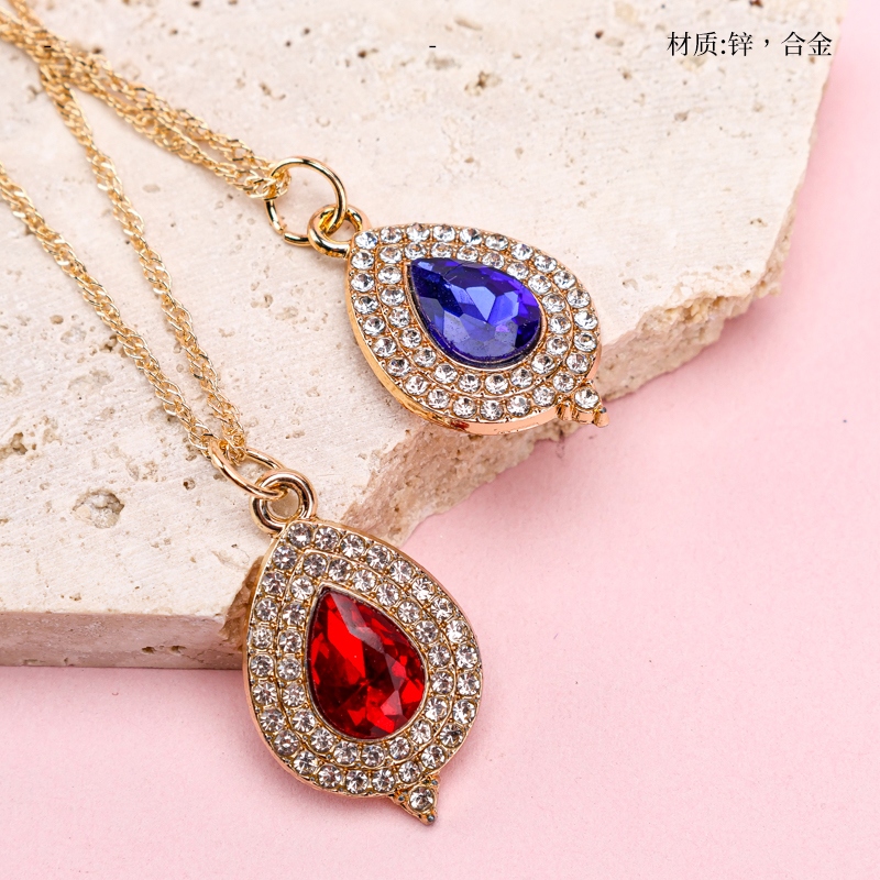 Collar de Gota de Cremallera de Diamante Completo