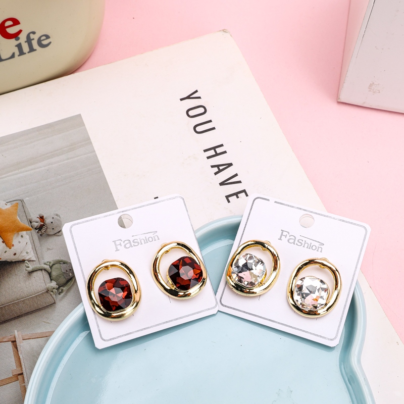 Pendientes de Zircon Cuadrado Largo Europeo y Americano 4