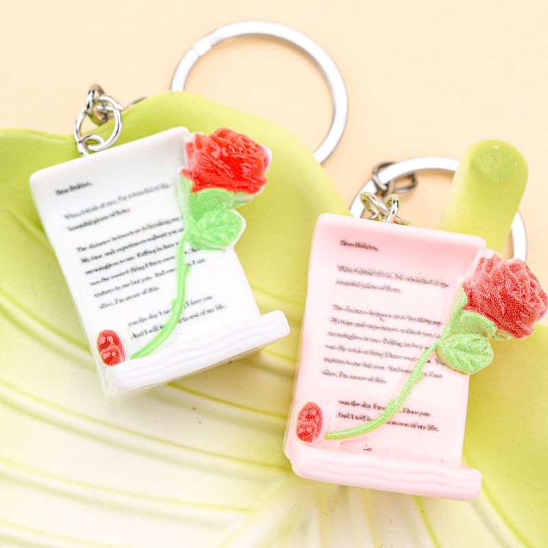Colgante de Rosa Libro Tridimensional 3