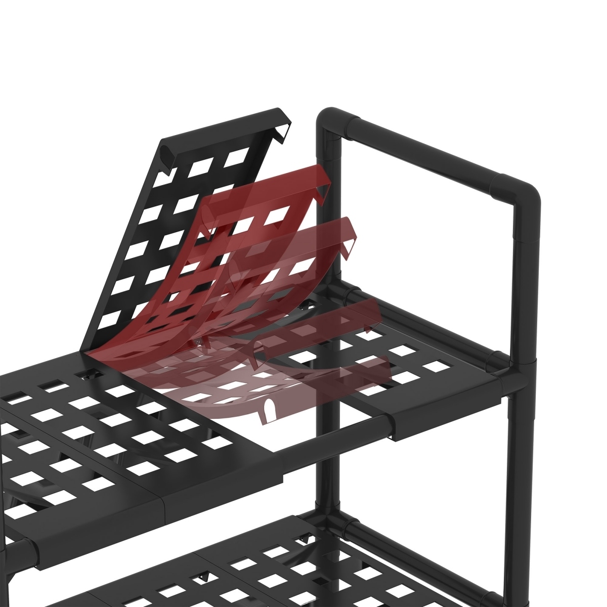 8847-2 Partition Toilet Rack [Layer 2-black]] 4