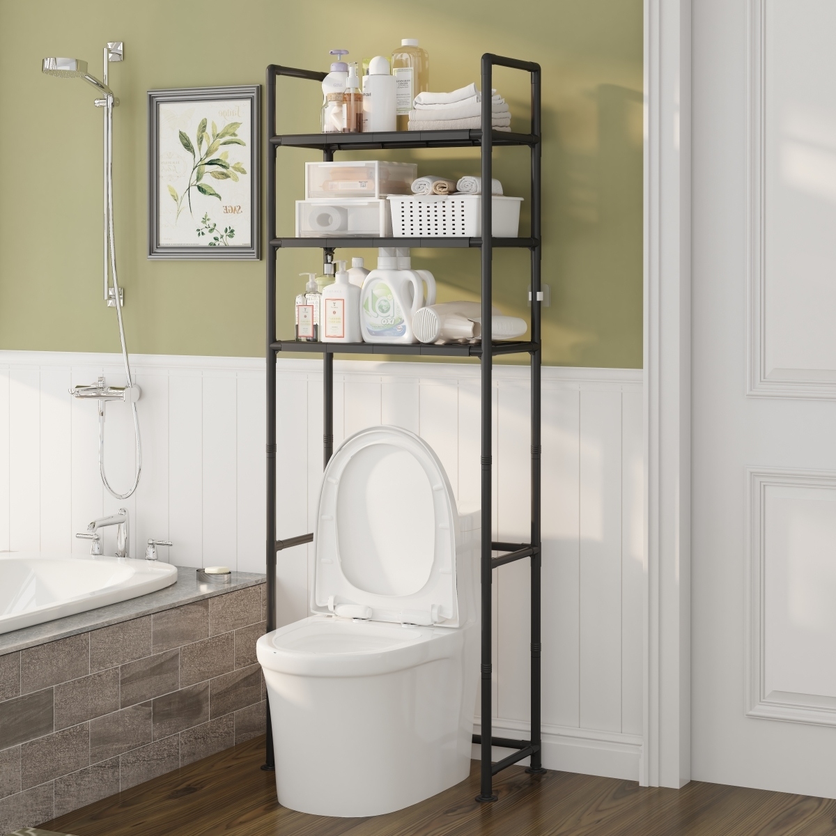 8847-3 Partition Toilet Rack [3 Capas-black]] 2