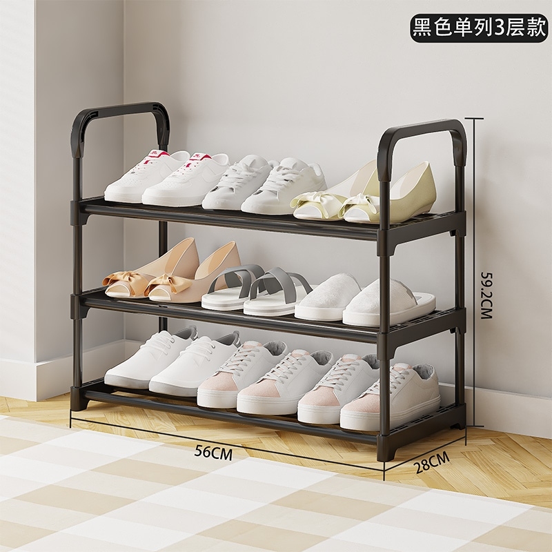 3308-3 Upgrade Widened Single Row Shoe Rack [3 Capas-black]] 2