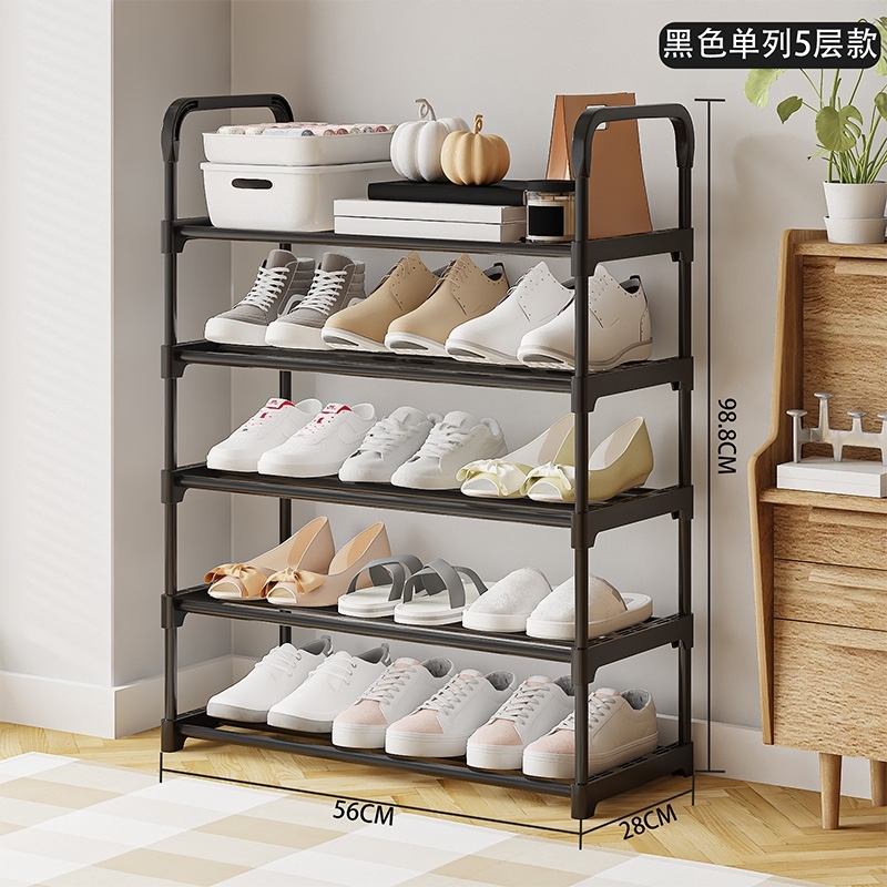 3308-5 Upgrade Widened Single Row Shoe Rack [5 Capas-black]] 2