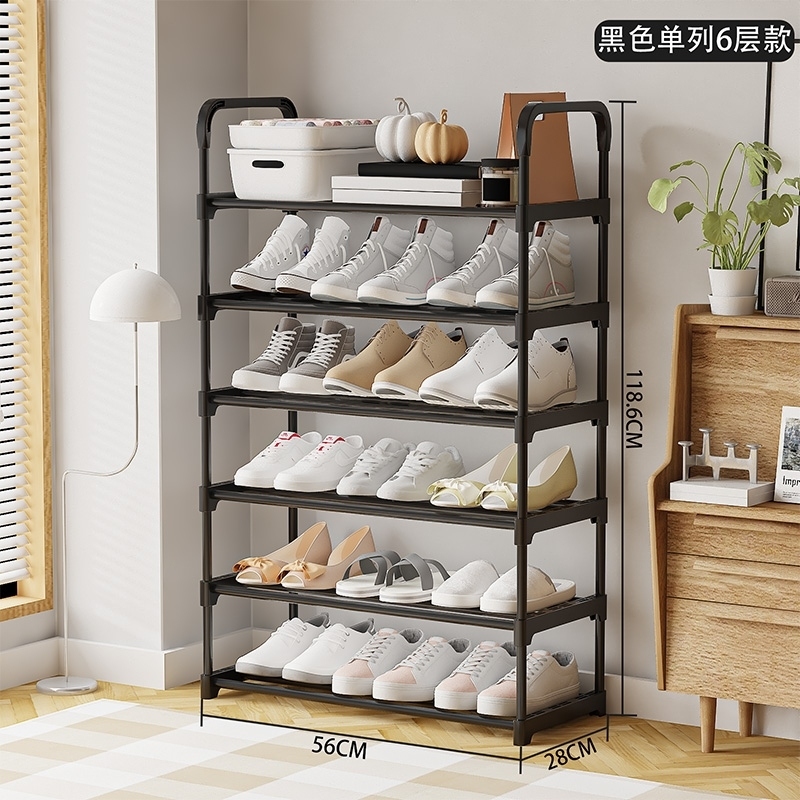 3308-6 Upgrade Widened Single Row Shoe Rack [6 Capas-black]] 2