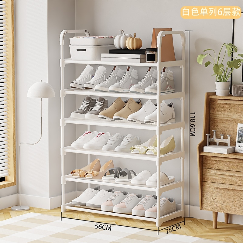3308-6 Upgrade Widened Single Row Shoe Rack [6 Layers-white]] 2