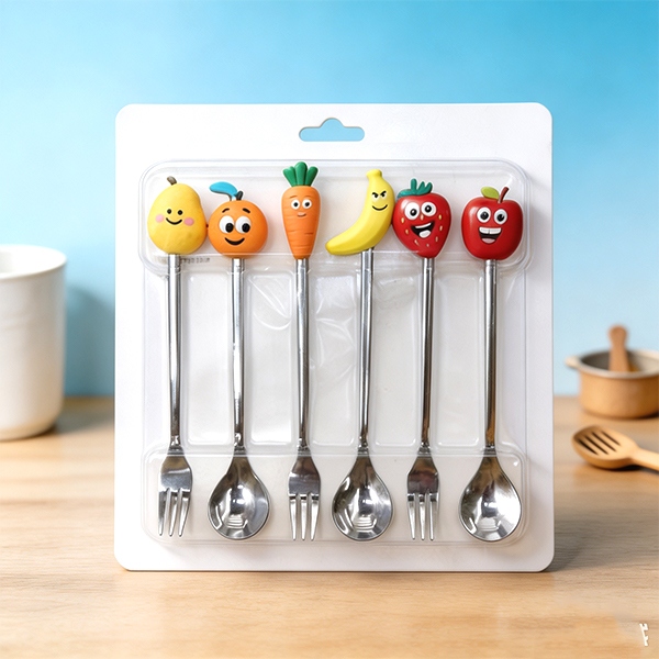 HAO-5607 Fruta SET 3 Tenedor 3 Cuchara de Color Natural 6pc 2
