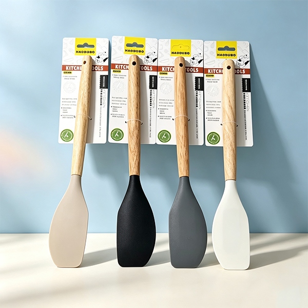 HAO-8902 Mango de Madera Silicona Pequeño Raspador 68g