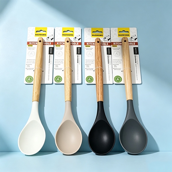 HAO-8901 Mango de Madera Silicona Pequeña Cuchara 59g 2