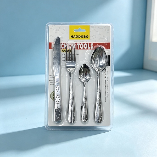 HAO-8828 Agua Lanzando Cuchillo Rhombus, Tenedor y Cuchara 4 Piezas SET 16pc 2