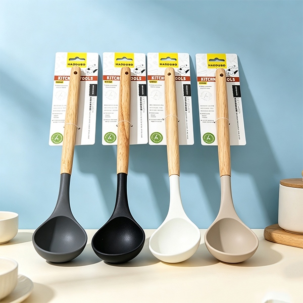 HAO-8896 Mango de Madera Cuchara de Silicona 67g