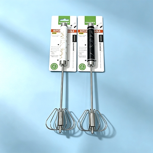HAO-4434 Gran Negro y Piedra Blanca Grieta Mango Semiautomático Huevo Beater 2