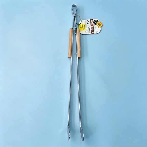 HAO-6591 Mango de Madera Gran Clip Plateado 2