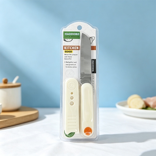 HAO-3725HAO-3725 Cuchillo Blanco Con Mango Conjunto Burbuja Doble 20*2.5cm