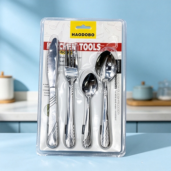 HAO-8830 Agua Tirando Cuchillo Corrugado Cuchara 4 Pedazo SET 16pc 2