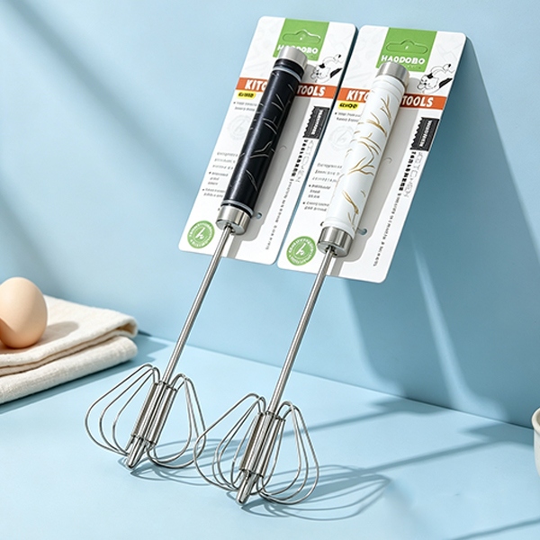HAO-4432 Pequeño Negro y Blanco Piedra Grieta Mango Semiautomático Huevo Beater 2