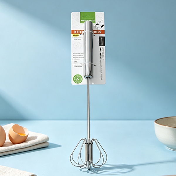 HAO-4436 Semiautomático Huevo Batidor Medio Plata Mango