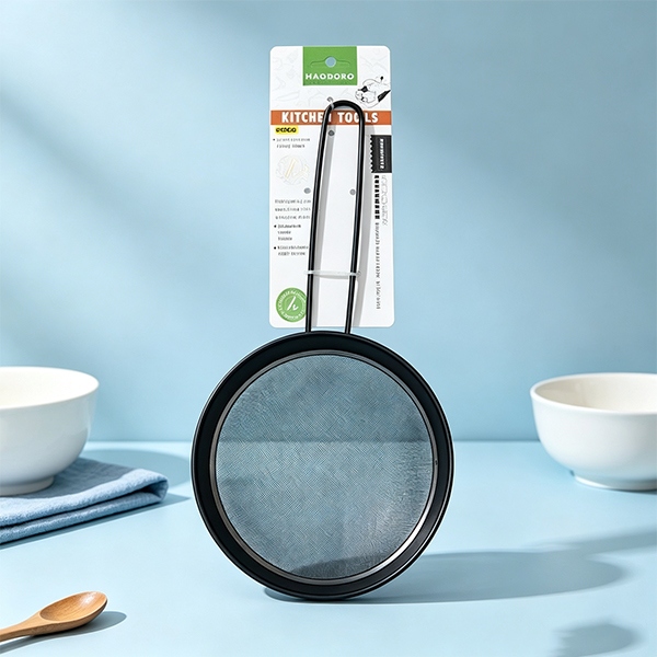 Cojín de Polvo Plano Negro Con Mango de Acero HAO-3913