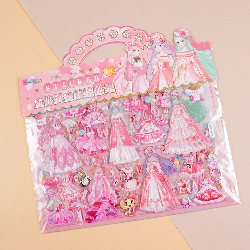 SW777 Doble Capa 3D Gold Embossed Puffy Stickerss (Colorable)