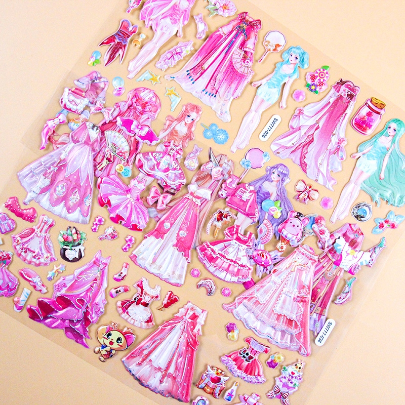 SW777 Doble Capa 3D Gold Embossed Puffy Stickerss (Colorable) 3