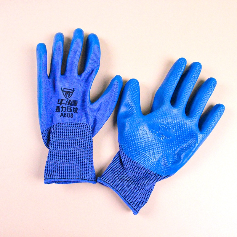 Guantes de Trabajo Patrones Azules Fuertes 2