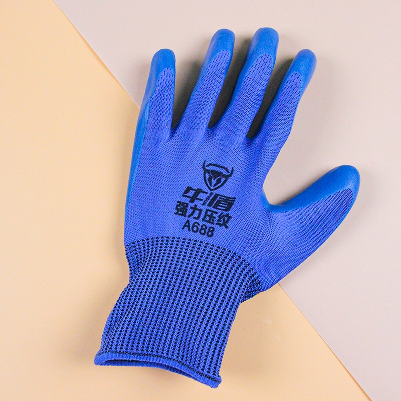Guantes de Trabajo Patrones Azules Fuertes 3