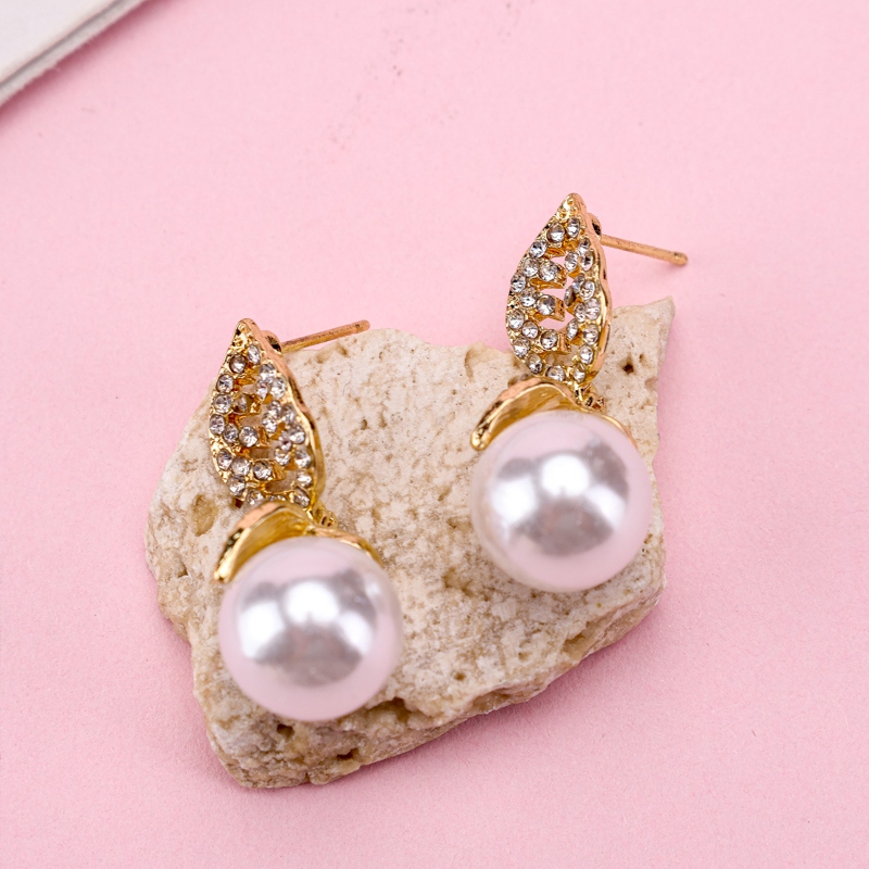 Pendientes de Perlas de Hoja Tridimensional 3