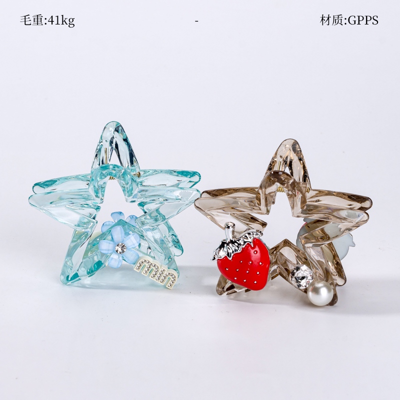 Caja de 8cm Accesorios de Doble Cara Clip de Agarre Estrella de Cinco Puntas 2