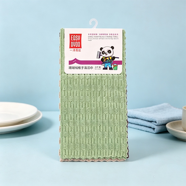 1078 Polar de Coral Toalla de Limpieza Trenzada 30*30cm(3 Pack) 3