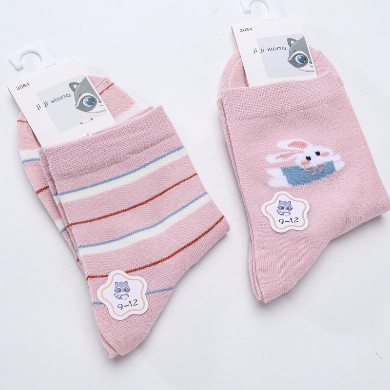 3084 Jiji Lleva Calcetines de Algodón de Color Fresco Para Niños (5-12 Años) 3