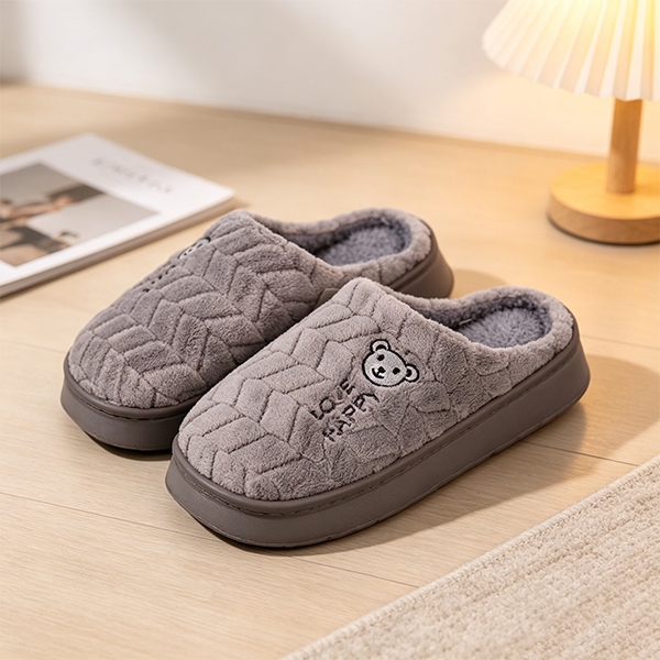 041-777 Zapatillas de Algodón de los Hombres de Oso Bordado 4