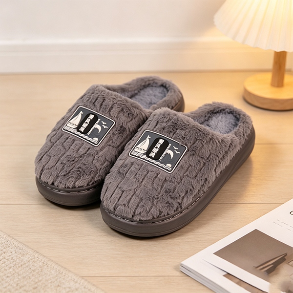 W001 Soft Wind Breaking Waves Para Hombre y Mujer Zapatillas de Algodón 5