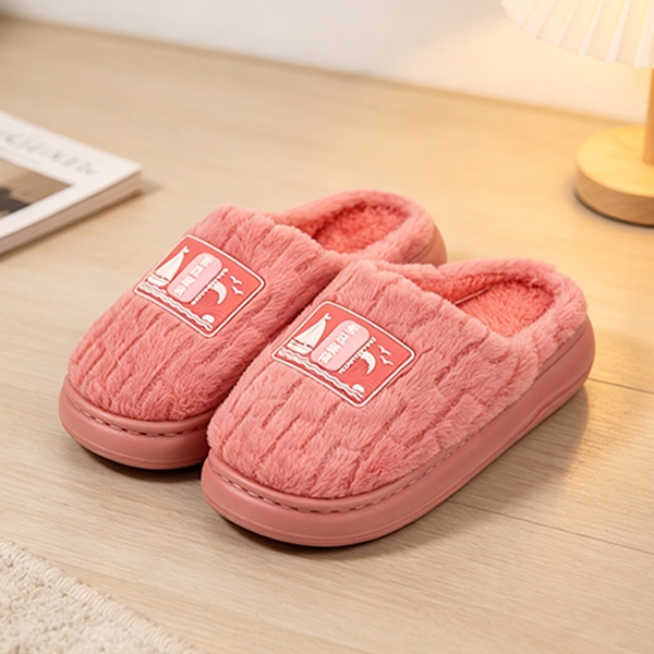 W001 Soft Wind Breaking Waves Para Hombre y Mujer Zapatillas de Algodón 6