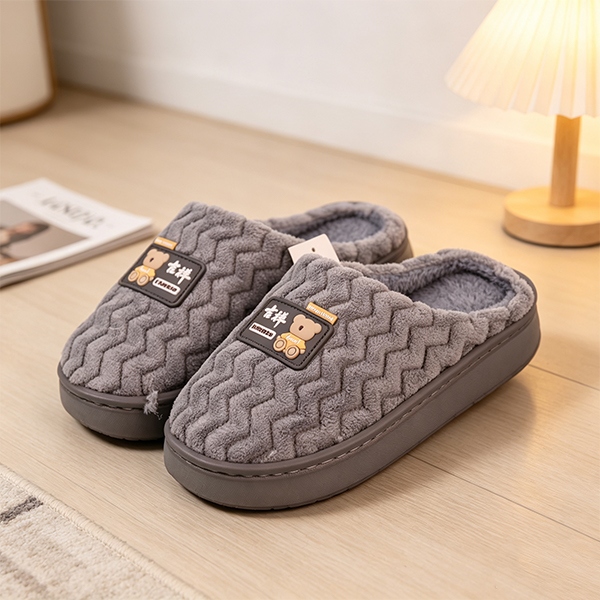 8081 Patrón Ondulado Auspicios Hombres y Mujeres Zapatillas de Algodón 4