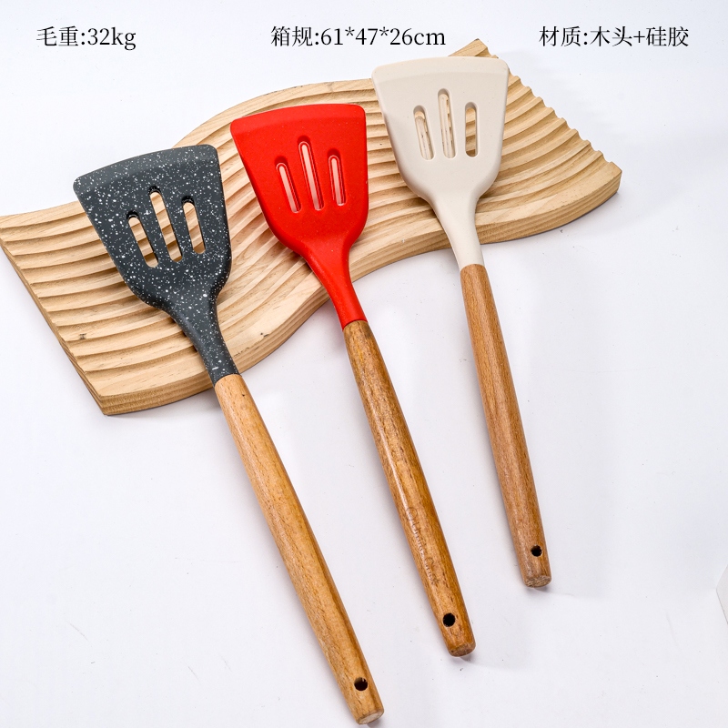Pala de Escape de Silicona de Mango de Madera