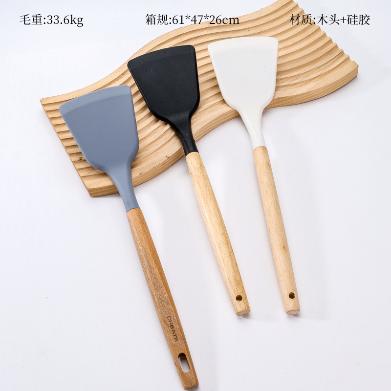 Pala de Silicona de Mango de Madera de Valor