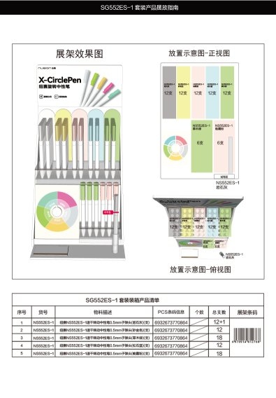 Newsey SG552ES-1 Quick-dry Rotating Gel Pen SET (Black) 3
