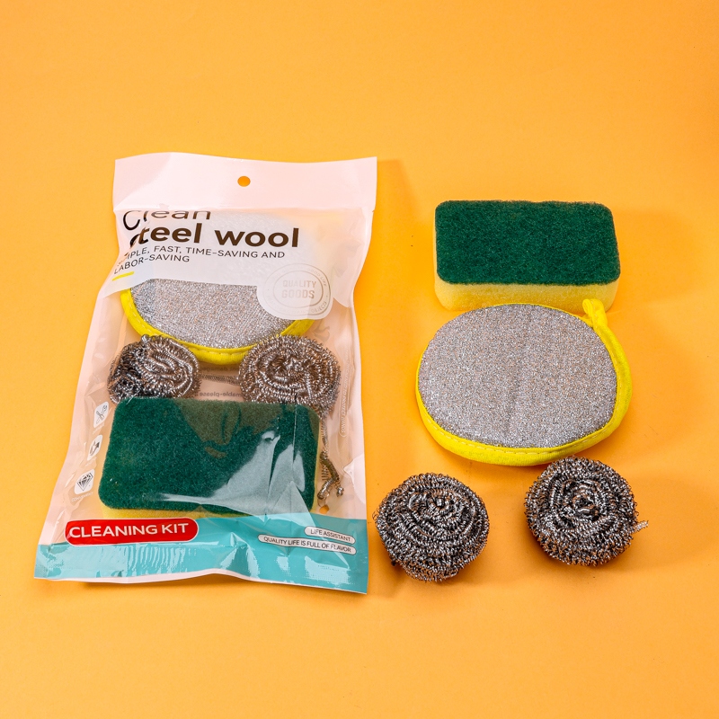 CSH1493 Ingot Towel Sponge Steel Ball Four-piece SET 3