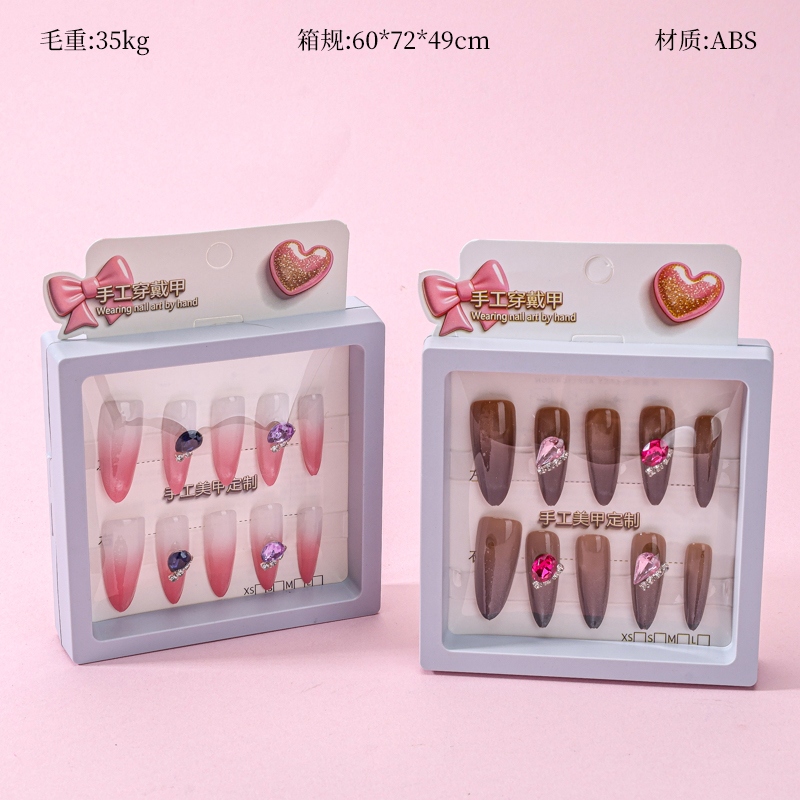 7540 Diamantes Rhinestone Caja de Suspensión Larga Uñas Falsas