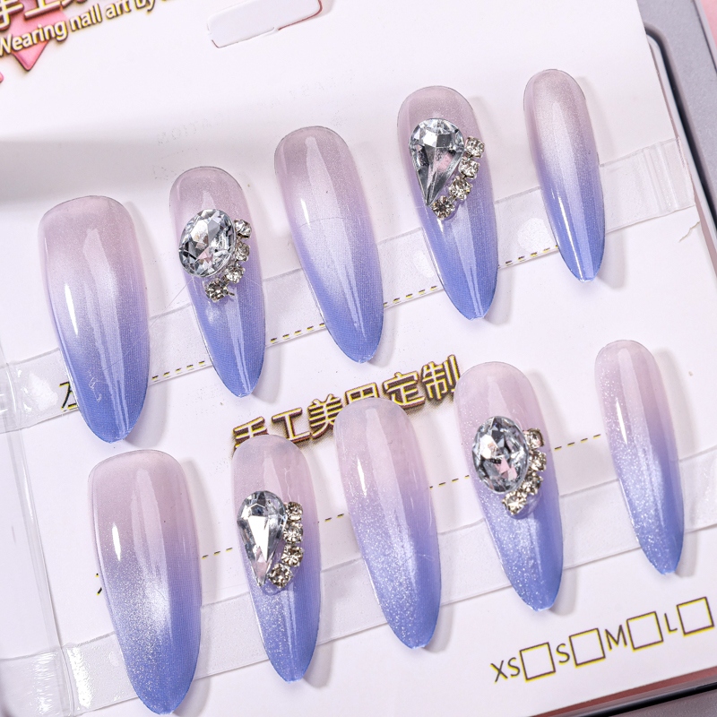 7540 Diamantes Rhinestone Caja de Suspensión Larga Uñas Falsas 4