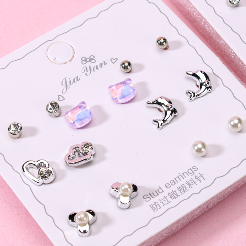 Siete Pares de Pendientes de la Combinación de Glaze Dulce 3