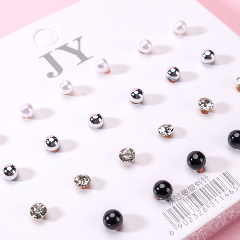 12 Par de Anillos de Combinación de Cuentas de Diamante 3