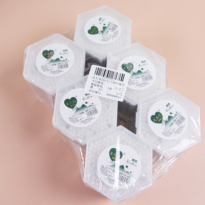 802 Flor Pluma 200 Vabinas de Algodón Hexagonal 4