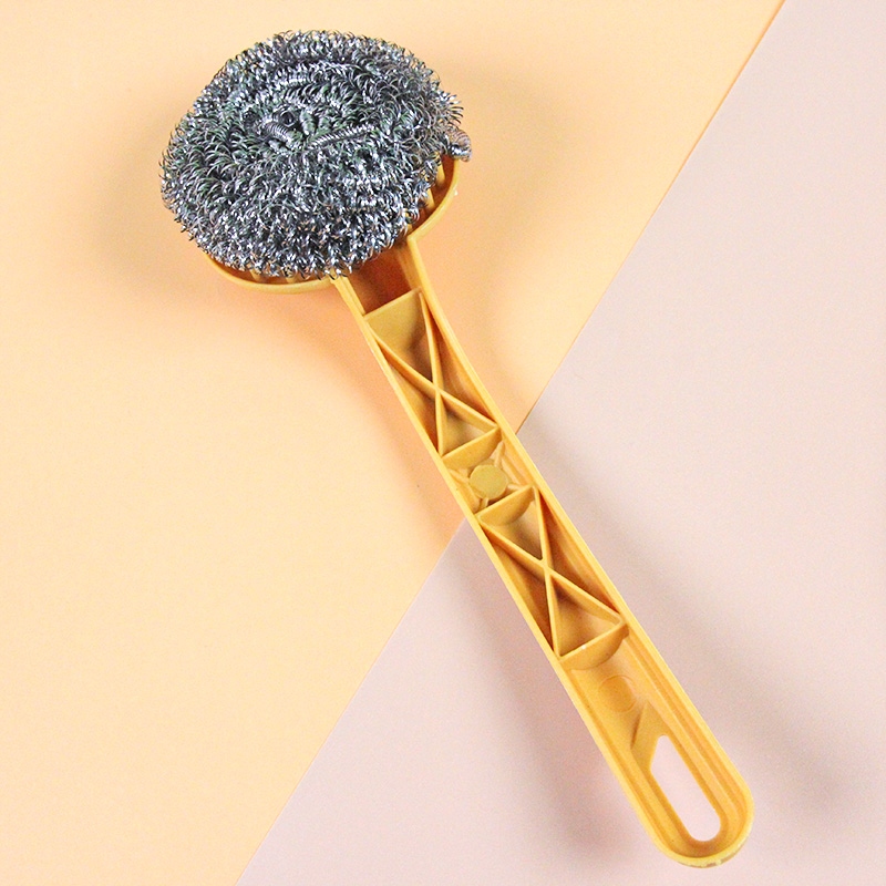 Pequeño Muelle Amarillo 1060 Scourers de Acero Inoxidable + Handle SET 4